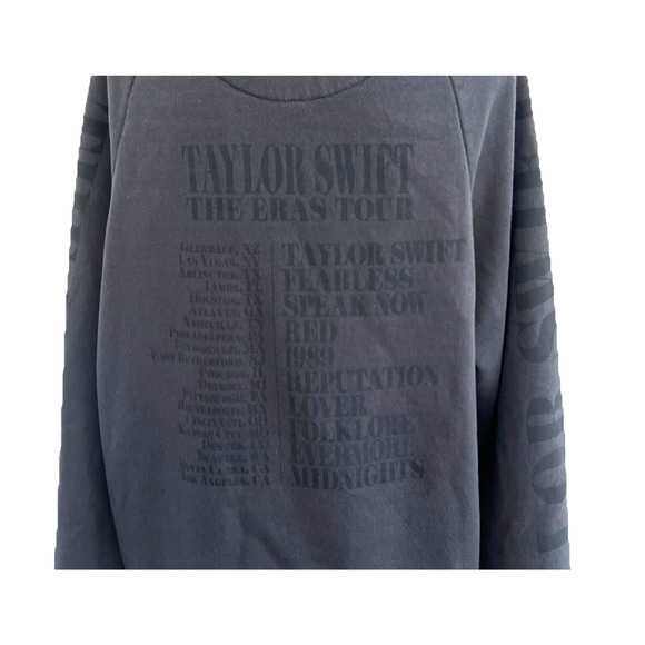 Taylor Swift The Eras Tour Hoodie Sweatshirt Womens Medium Gray Oversized Unisex - Picture 6 of 11